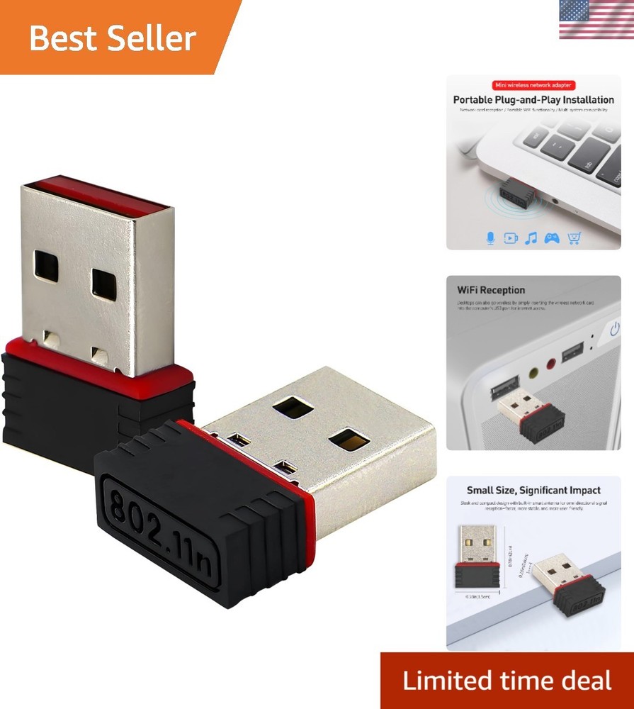 Dual 150Mbps Wireless USB WiFi Adapter - Fast Speed for Multimedia Experience