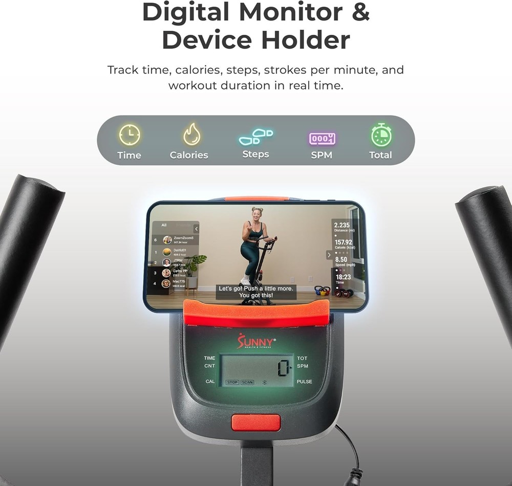 Stair Stepper w/Handlebar, Extended Step Range Climber Machine for Legs, Core...