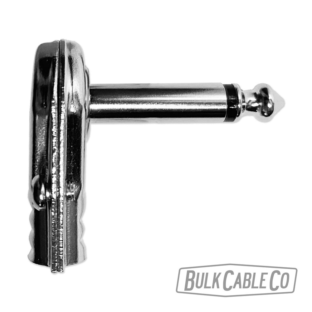 1 Pack - 1/4" Right Angle Pancake Connector Set - Flat Patch Jack - Cable Plug