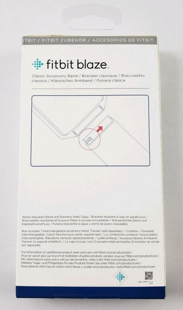 Genuine Fitbit Blaze Small Blue/Navy Classic Accessory Replacement Band