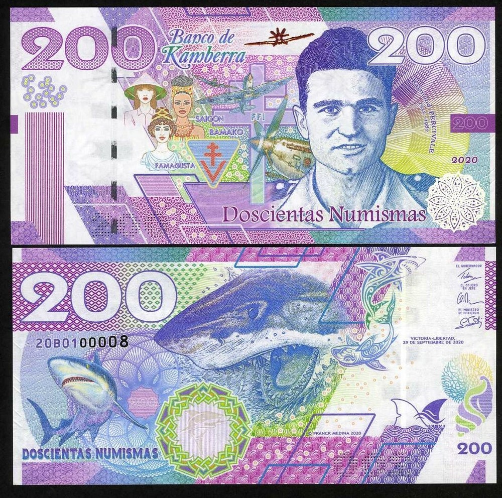 Kamberra, 200 Numismas, 2020, Redesigned Basic Series, Shark F