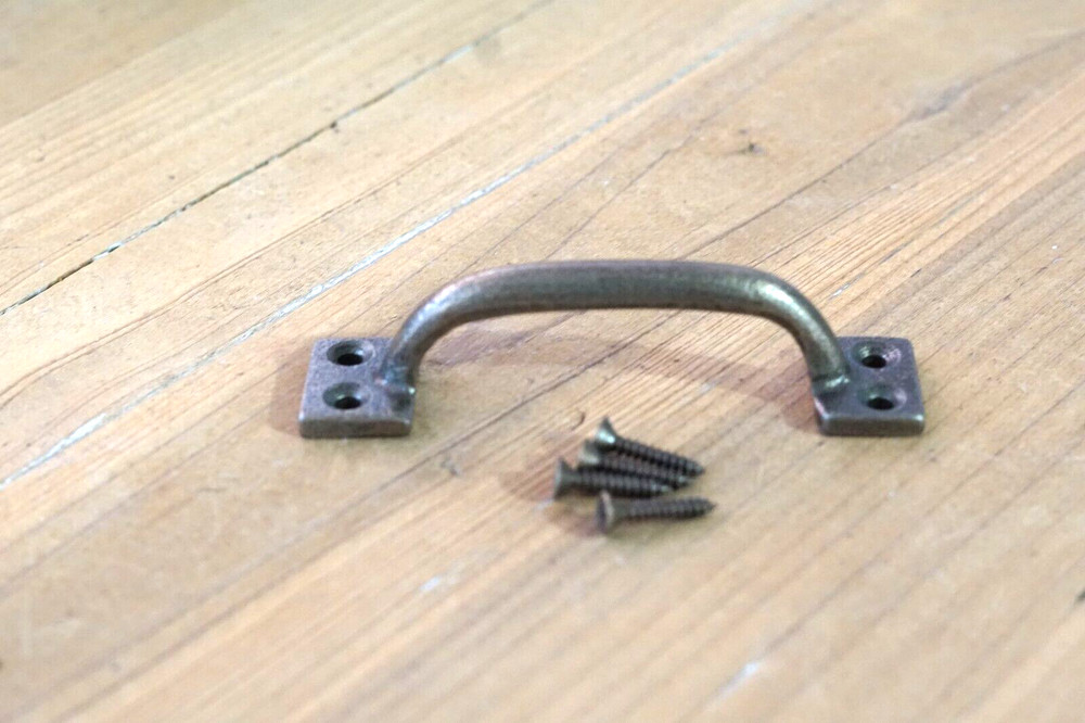 10 BRASS COLOR HANDLES DRAWER PULLS 4" KITCHEN CABINET WINDOW PULL GRASP BULK