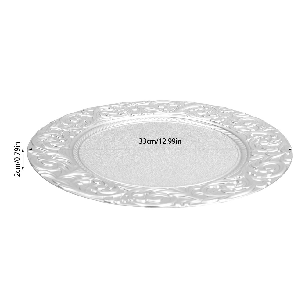 100pcs Charger Wedding Party Dinner Plates Elegant Design Table Decor Silver