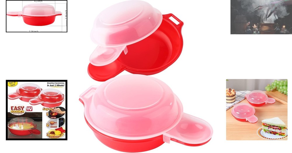 Compact Microwave Egg Maker Set - Fast Cooking for Delicious Sandwiches