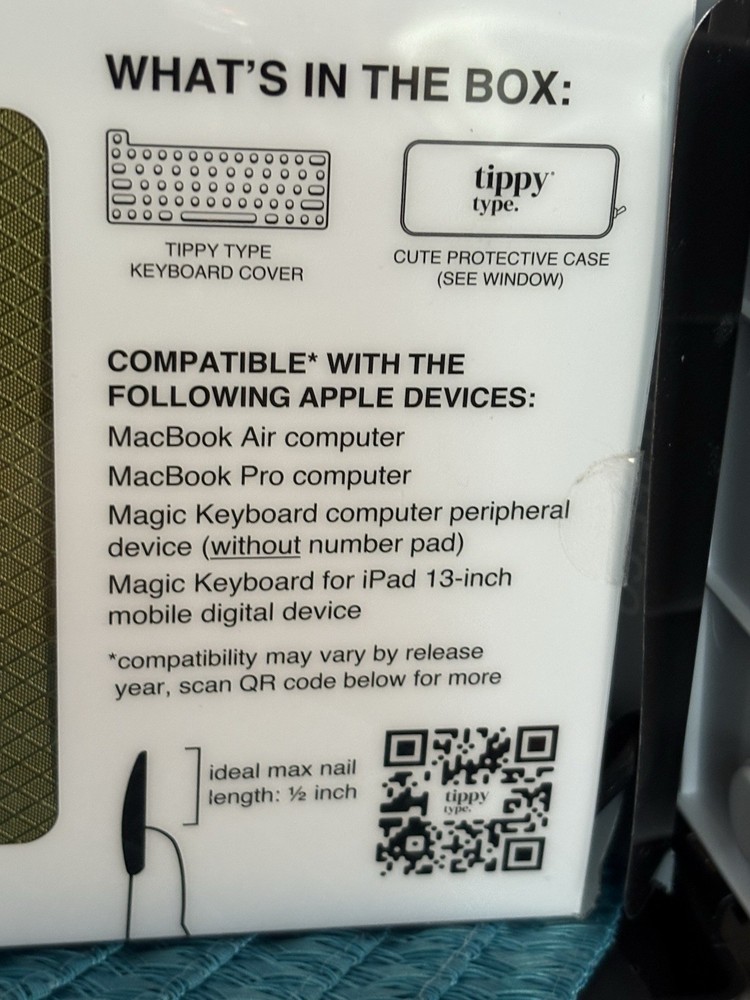 Tippy Type Silicone Keyboard Cover – Slim Protective Mac Keyboard Skin (New)