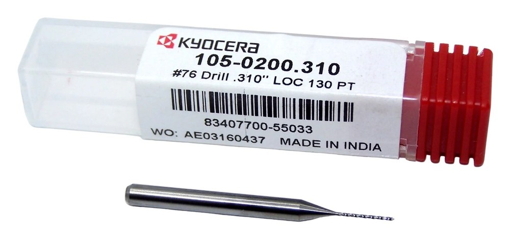 #76 (.0200") CARBIDE DRILL (PCB)  KYOCERA  105-0200.310