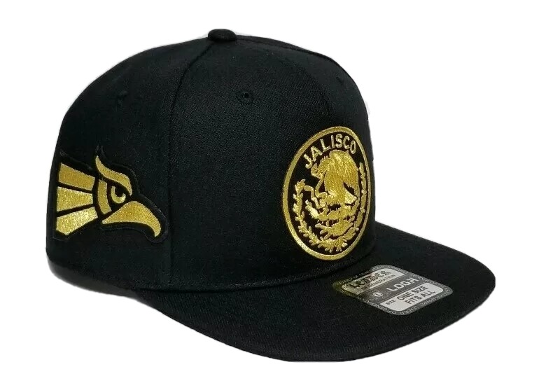 JALISCO MEXICO HAT BLACK 3LOGOS SNAP BACK ADJUSTABL NEW