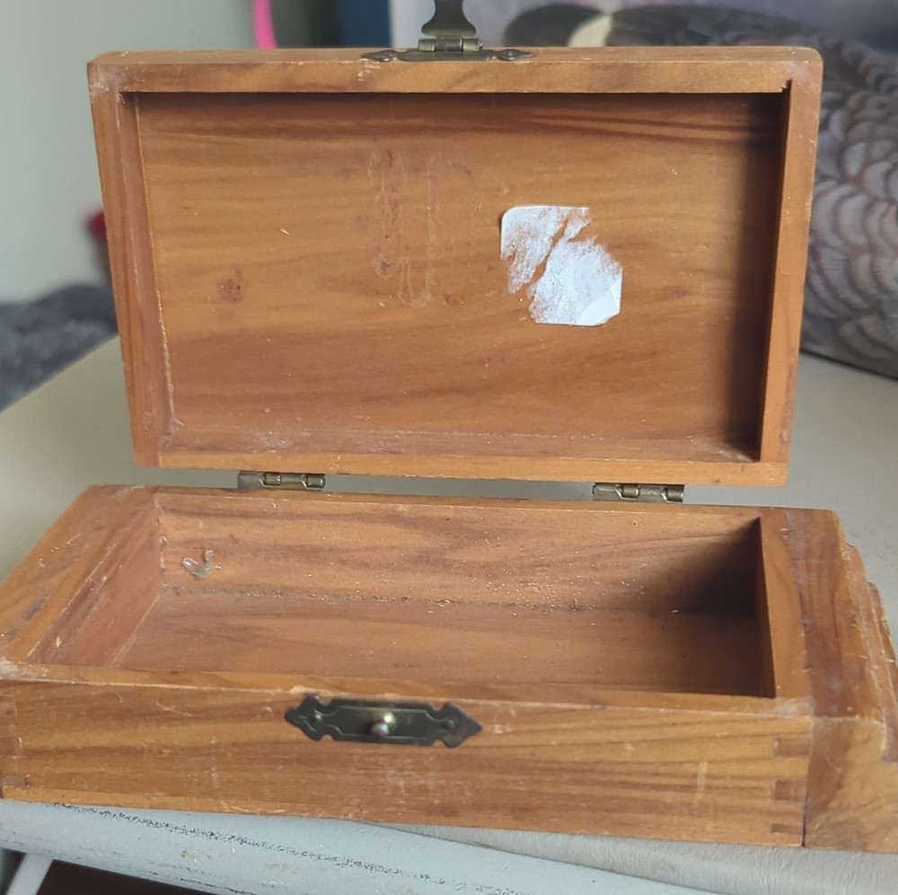 Handmade Wooden Rectangular Storage Box with Lid, Latch & Hinges for Any Room
