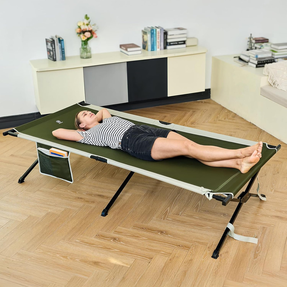 EVER ADVANCED Extra Wide Camping Cot for Adults Oversized XXL Sleeping Cots Fold