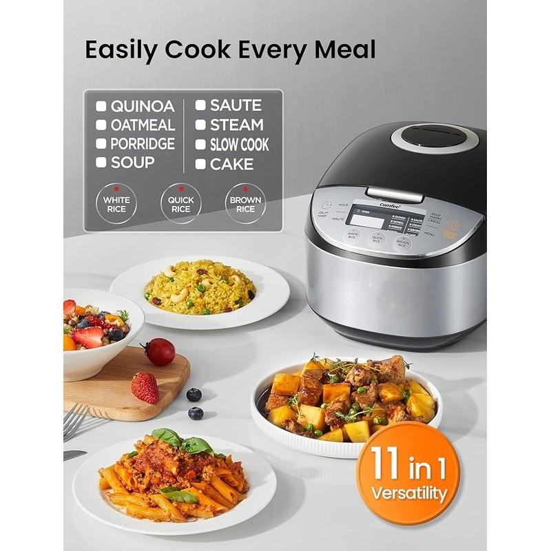 Fuzzy Logic Rice Cooker Multi-Functional 6 Cup Programmable Fast Cook Steamer US