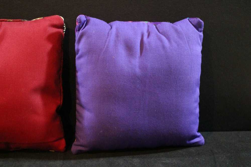 Stuffed Cross Stitch Needlepoint Pillows Mini Square Pillows - About 6" square