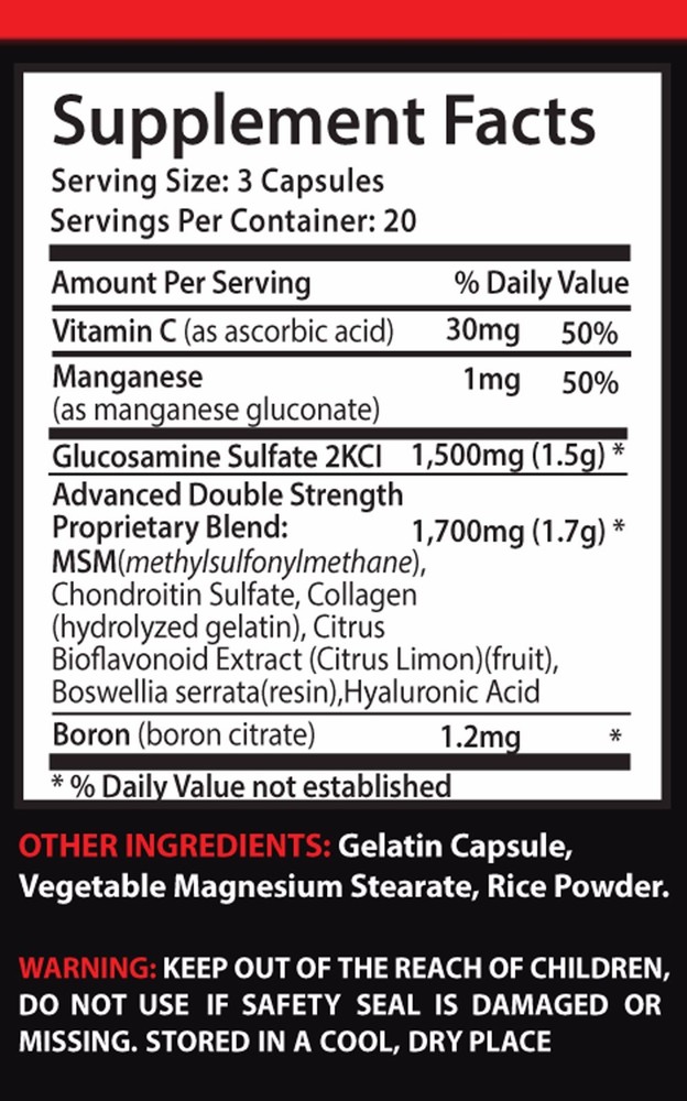 Wellness formula tincture - GLUCOSAMINE & MSM COMPLEX 3232MG 1B - glucosomine