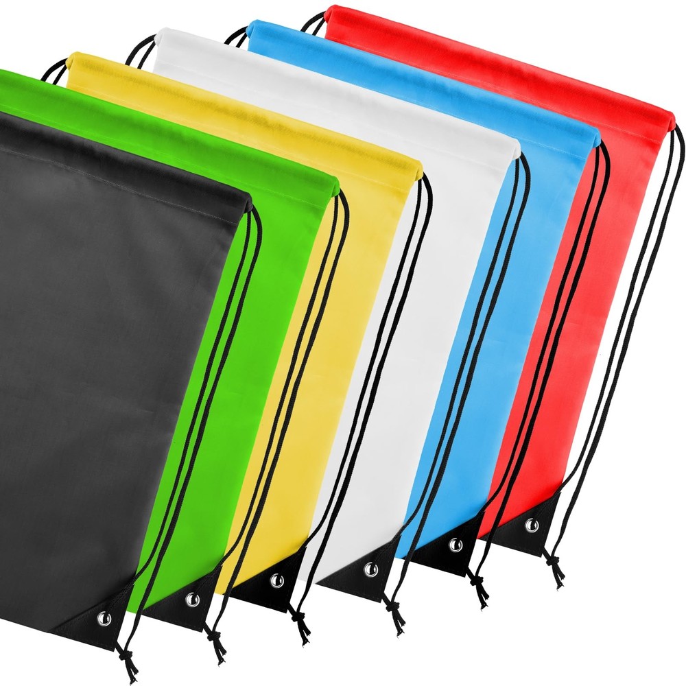 Kuhome 6Pcs Drawstring Backpacks Bulk String Bag Cinch Sack Large, Multicolor
