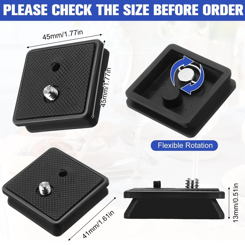 2 Pack 41Mm and 43Mm Tripod Quick Release Plate Camera Mounting Adapter, 2 Sizes