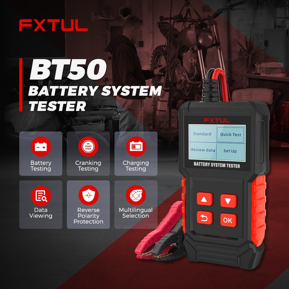 Motorcycle Battery Tester Battery Load Tester Cranking Charging System Analyzer