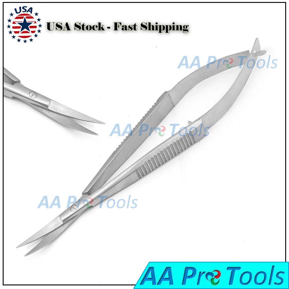 CURVED BLADE PUSH SNIP "SQUEEZE-SCISSORS" THREAD CUTTER