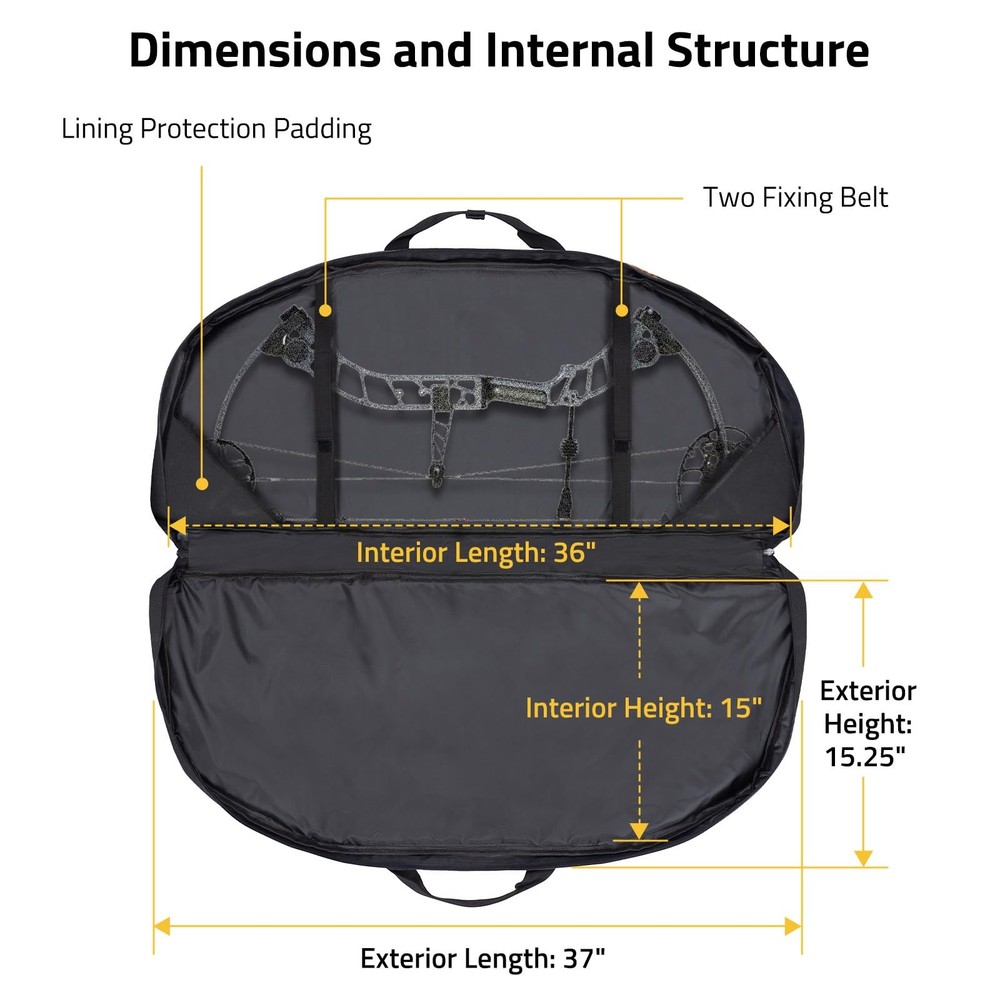 CVLIFE 37 Compound Bow Case, Bow Bag Soft Bow Case Compact Arrow Case, Lightw...