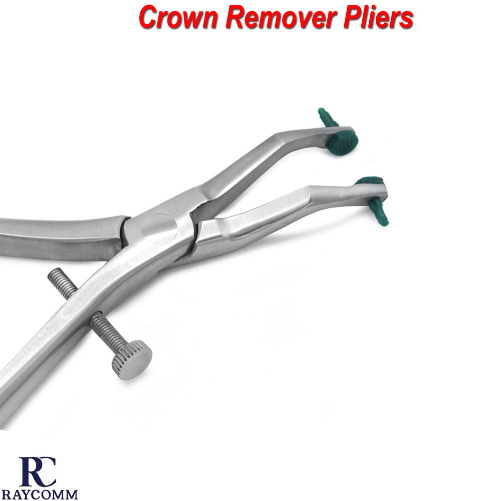 Dental Crown Remover Gripper Pliers Angled With Replaceable Silicone Tips Tools