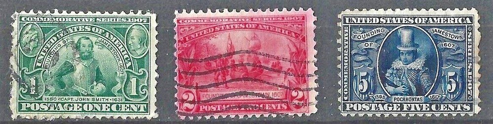 US Stamp # 328-330 Used, 330 face free cancel