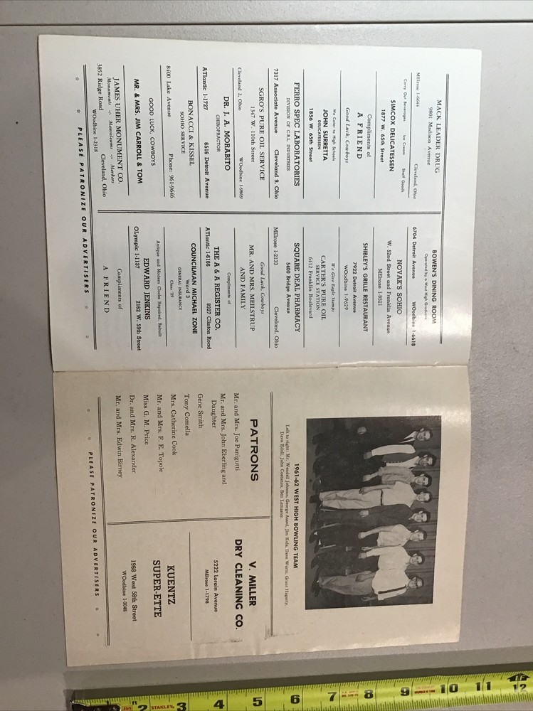 1962 West High School vs John Marshall Basketball Program High School