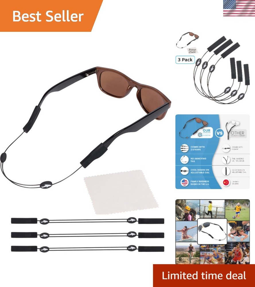 Versatile Shark Style Sunglass Holder - Adjustable, Secure Fit + Bonus Cloth