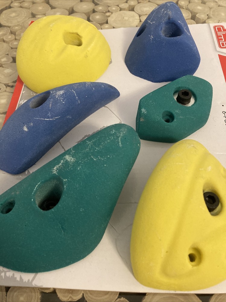 Climb 6-pack 4-6” Climbing Holds. Includes Bolts and t-nuts