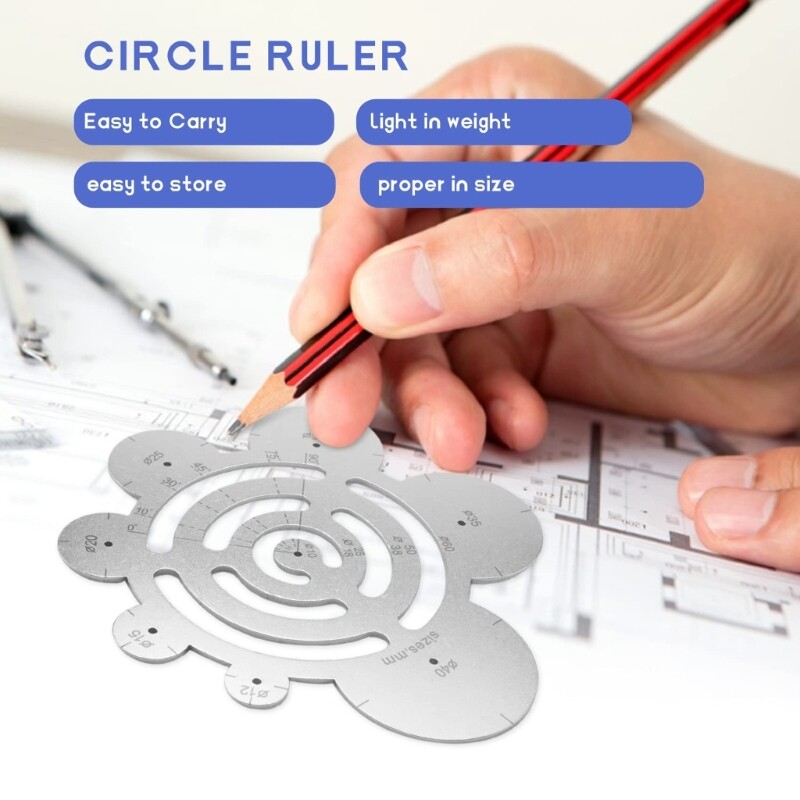 Round Ruler Template Tool Leathers Corner Cutting Ruler