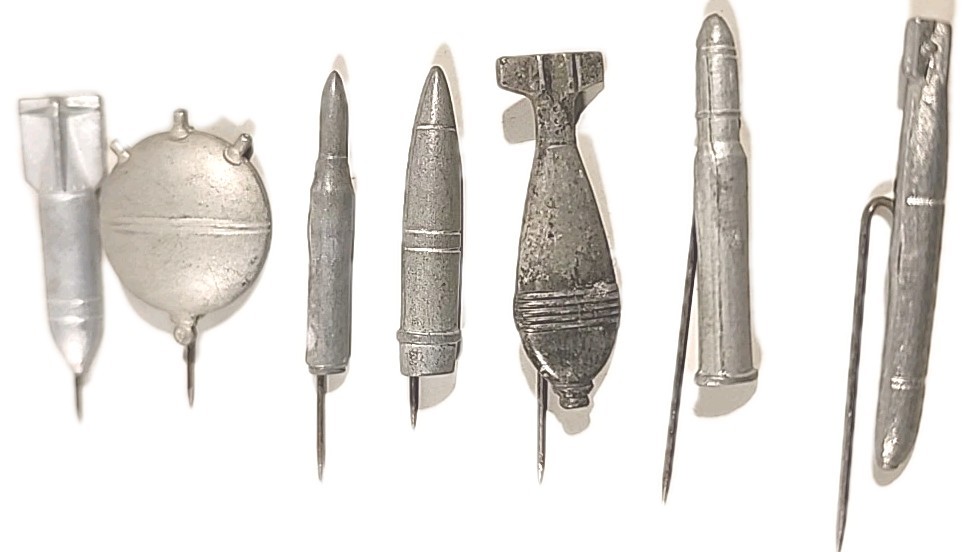 X7  German WW 2 Stickpins / Tinnies