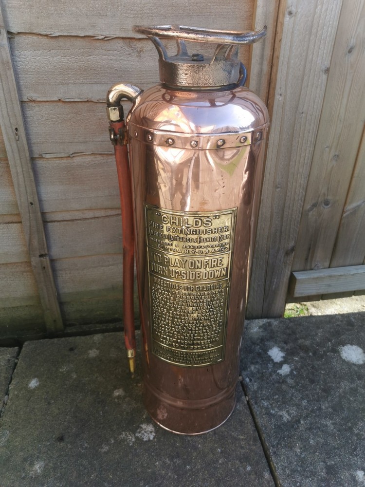 ANTIQUE BRASS "CHILDS" FIRE EXTINGUISHER
