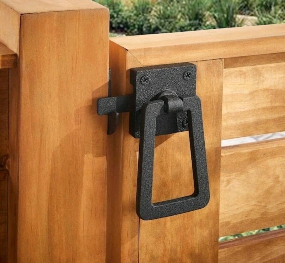 Everbilt Slate Grey Modern Ring Latch with Rust Defender