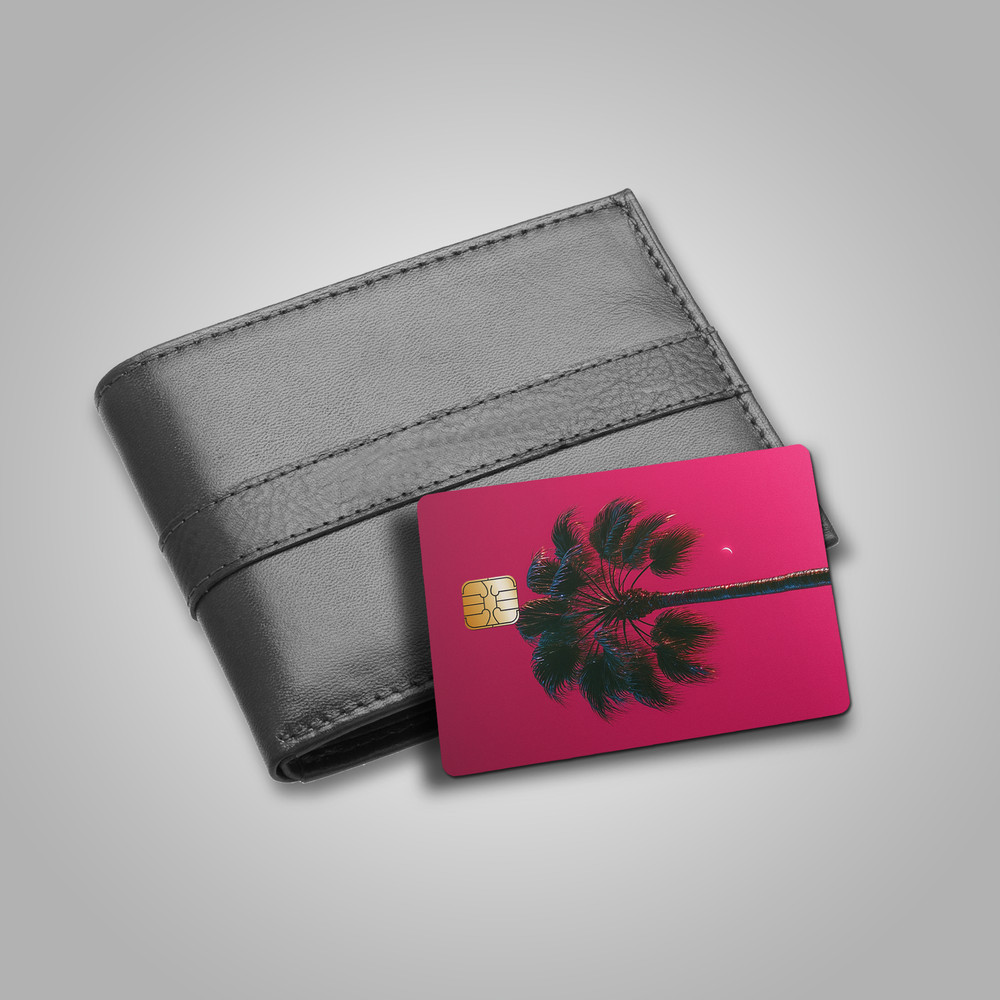 Neon Palm Sunset Card Skin