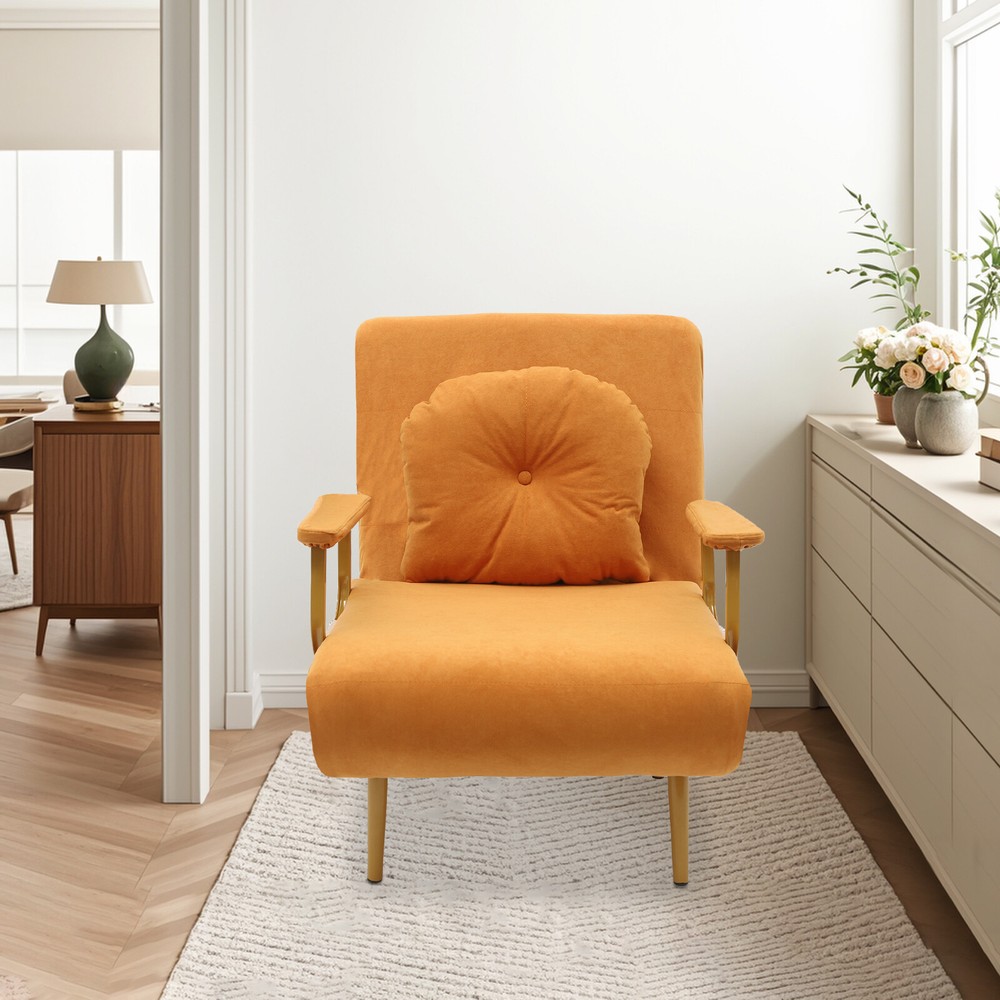 3 IN 1 Convertible Sofa Bed Folding with Pillow & 5-Position Adjustable Backrest