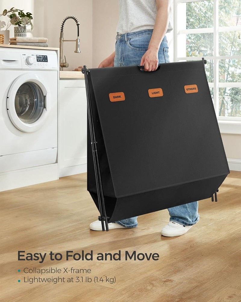 Foldable X-Frame Clothing Organizer with Customizable Labels