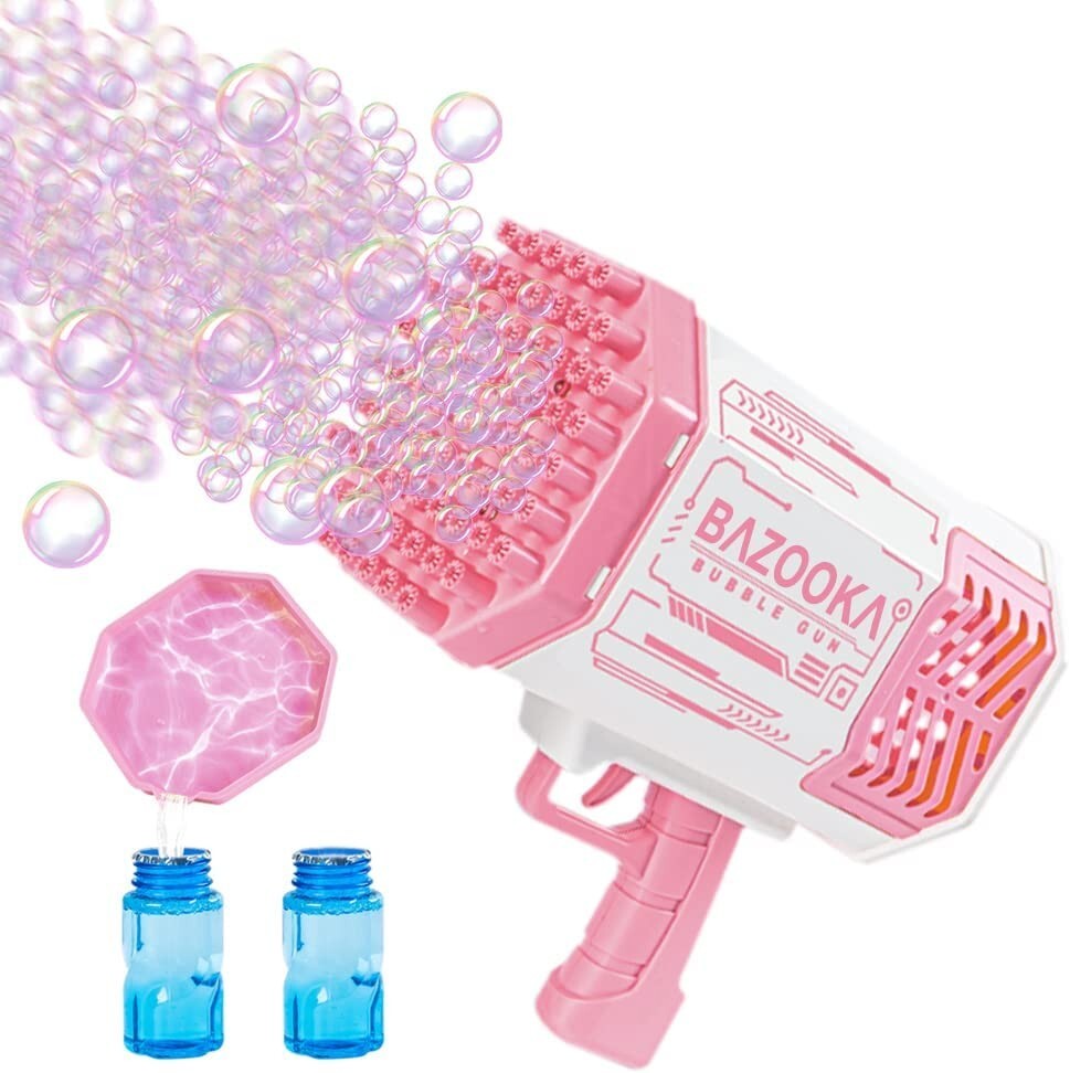 88Hole Magic Rocket Launcher Pink Bubble Gun Bubble Bazooka Bubble Machine Gift