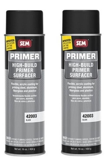 SEM 42003 Black High Build Primer - 16 oz. (2 Pack)