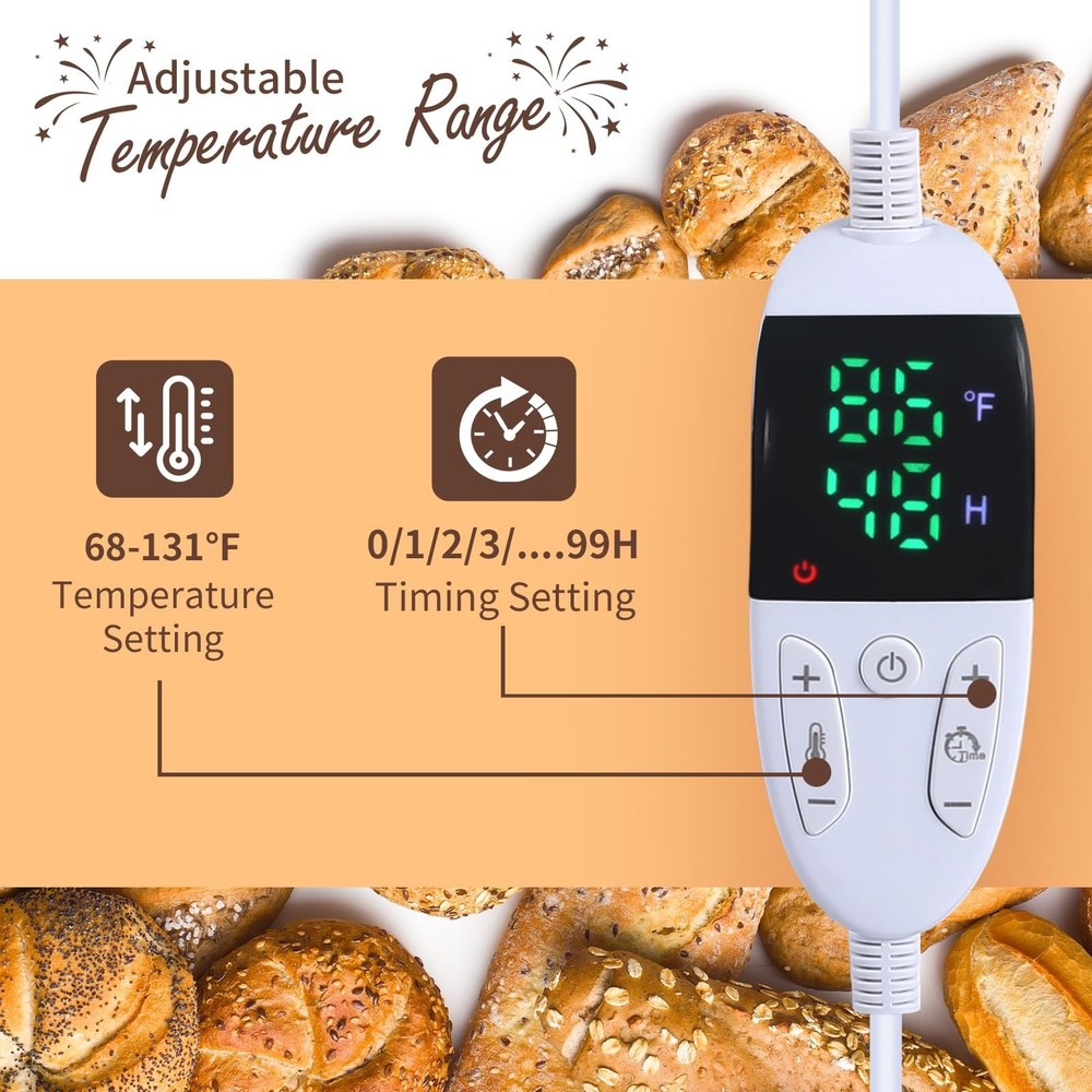 Folding Bread Proofing Box with 68-131℉ Temp Control & 99H Timer,Dough Pro