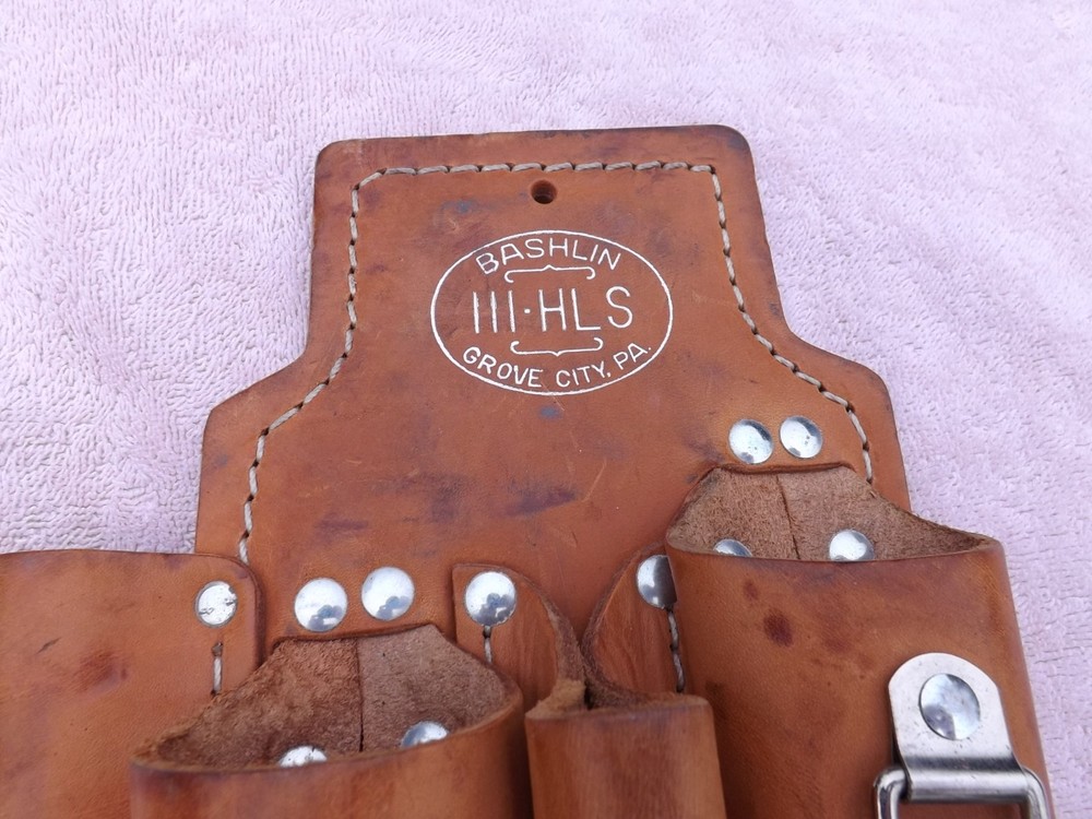 Bashlin 111-HLS LEATHER TOOL HOLDER BELT MOUNTED HIGH LINE ELECTRICAL TOOLS
