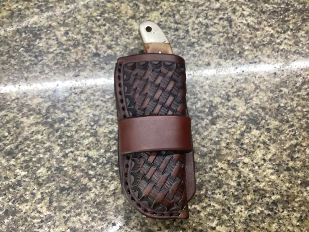 Leather Folding Knife Case Sheath Folding Hunter 5 1/4" Size (Sheath Only)