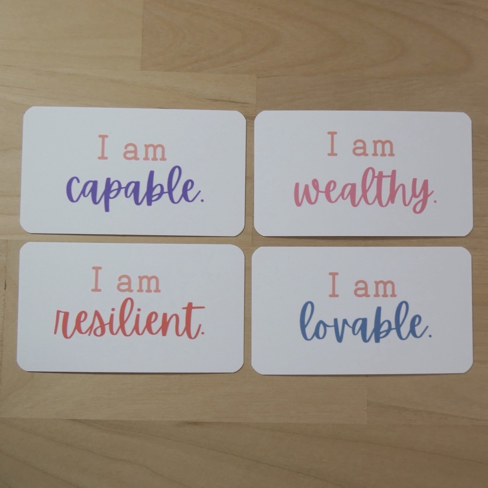 Positive Affirmations 20 Card Deck, Guided Journal Prompts, Mindfulness Practice