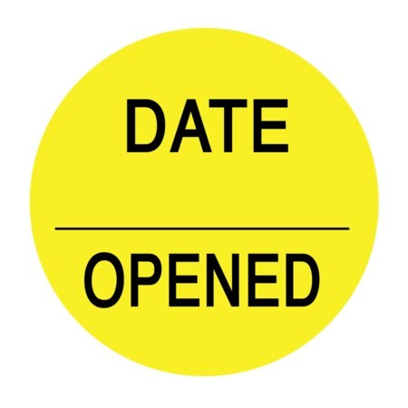 NEVS DFW-0028 Date _ Opened Label 3/4 circle