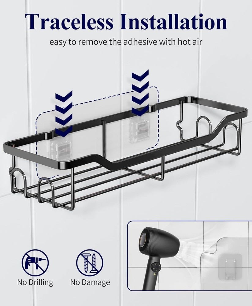 Kitsure Shower Caddy Large - Adhesive Shower Organizer
