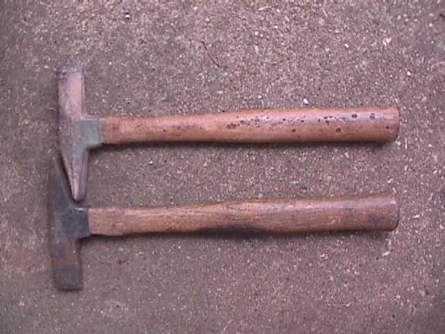 2 VINTAGE STONE CHIPPING HAMMERS