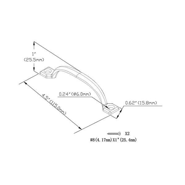 2 Pack Everbilt 4-1/2 in. White Light Duty Door Pull Handle 15094