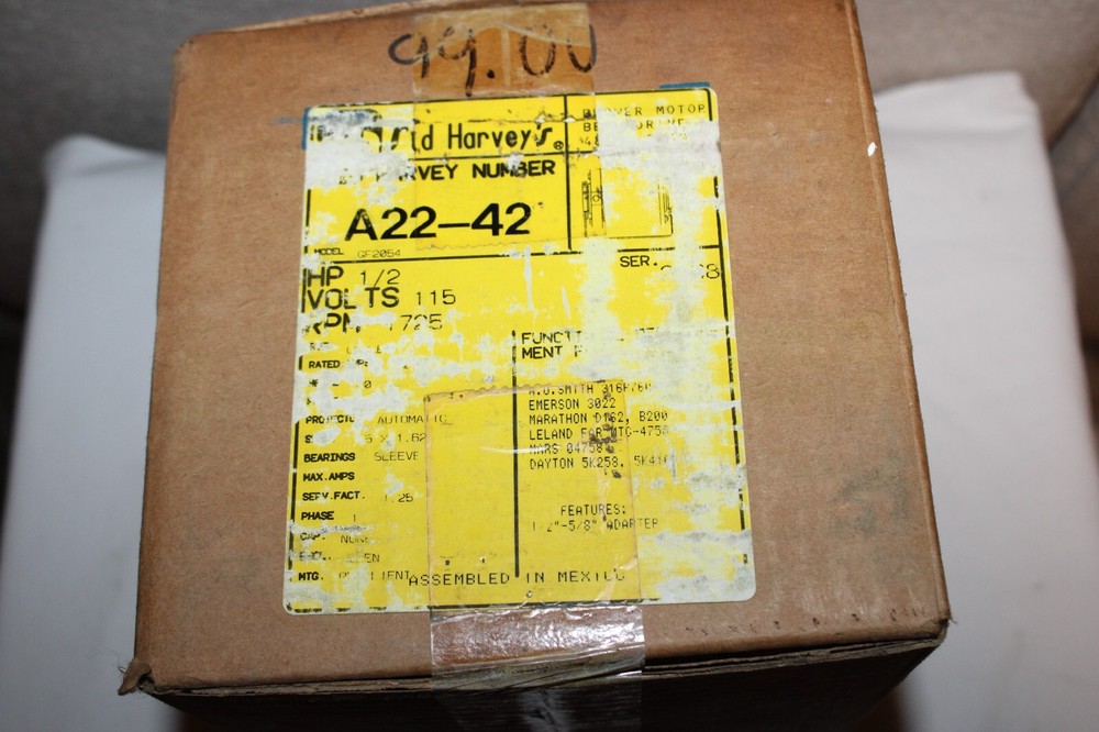 NOS Sid Harvey Blower Motor Model No. A22-42