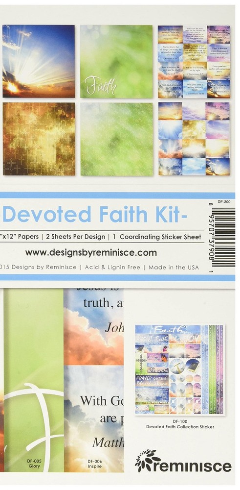 Reminisce Devoted Faith Collection Kit, Multicolor, 12" by 12", DF-200