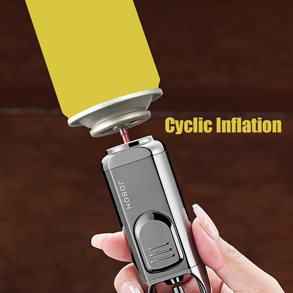 Metal Torch Lighter-Refillable Butane Jet Adjustable Blue Flame Lighter