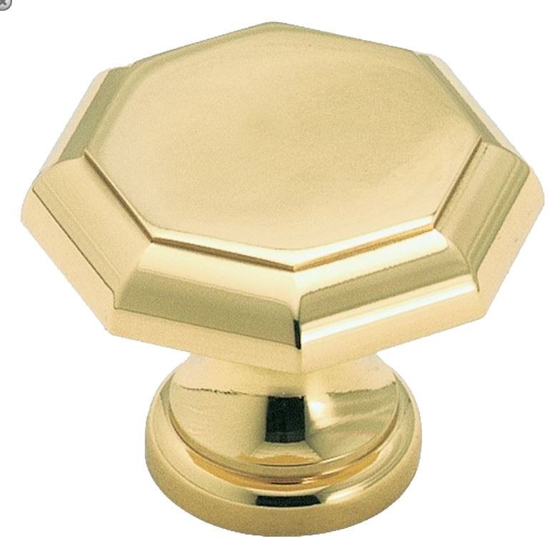 1-1/8" Octagon Knob Solid Brass