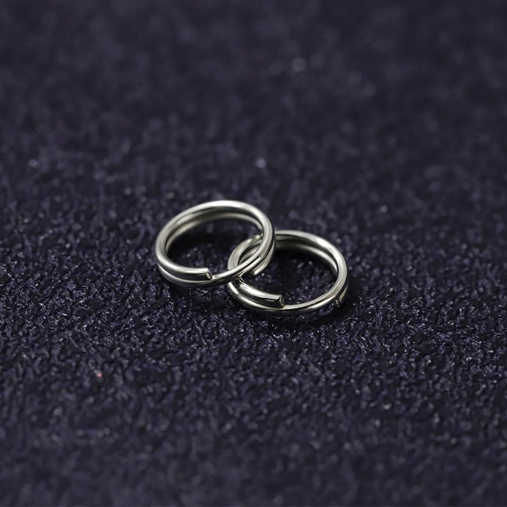 100Pcs Small Key Rings Mini Keyring Split for Steel color