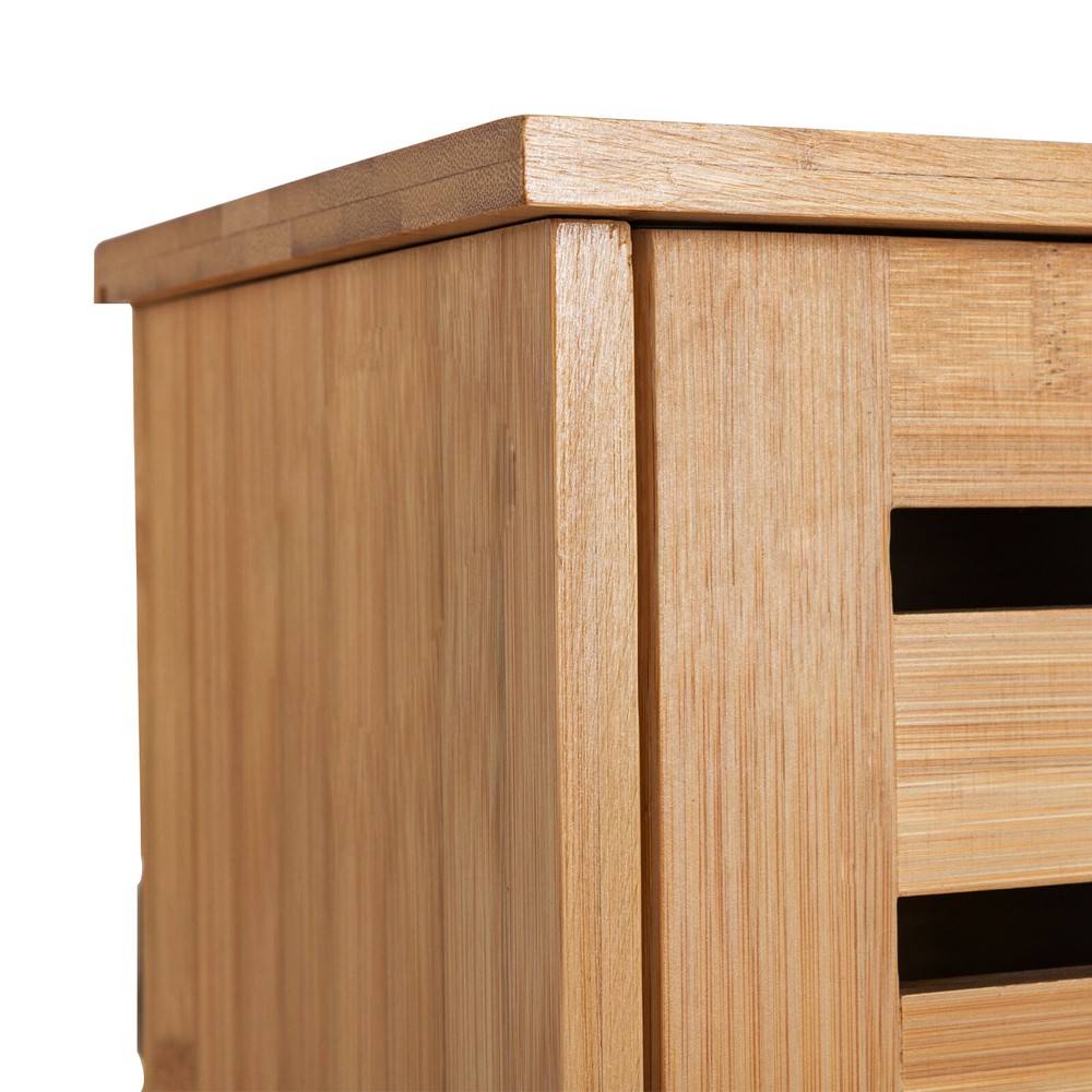3-Layer Bamboo Storage Cabinets Modern Wall Mounted Decor Racks Storage Cabinets