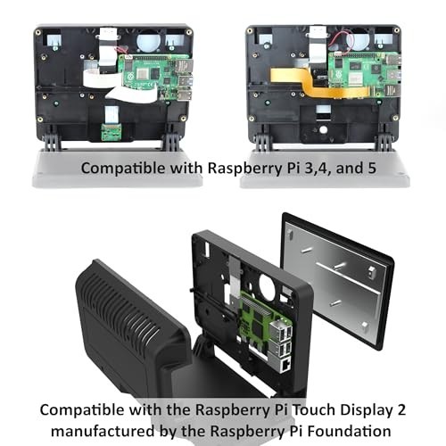 7" Raspberry Pi Touch Display 2 - SmartiPi Touch Pro 3 Case, Easy Access, Durabl